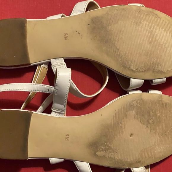 Talbots white leather sandal flats, size 8 EUC - Picture 4 of 5